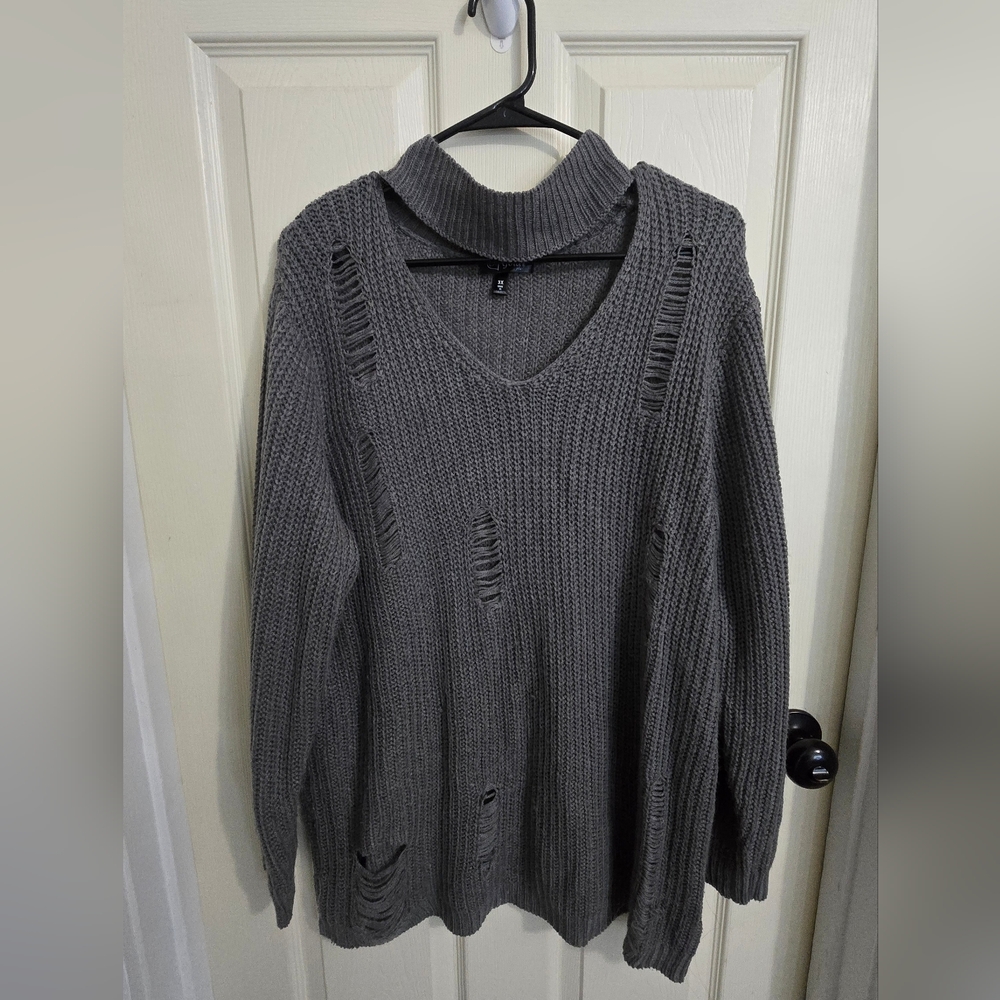 Charcoal Knit Turtleneck Sweater